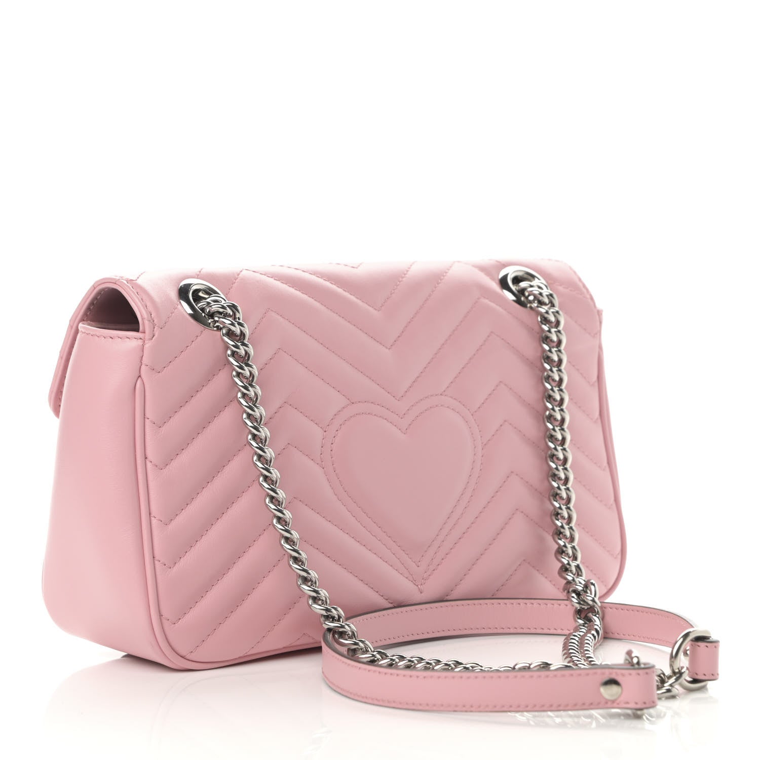 Gucci Calfskin Matelasse Small GG Marmont Shoulder Bag Wild Rose 3 of 13