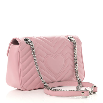 Gucci Calfskin Matelasse Small GG Marmont Shoulder Bag Wild Rose 3 of 13
