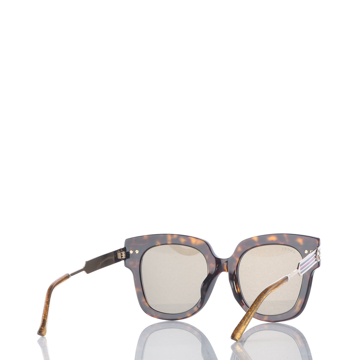 Gucci Acetate Square Frame Web Sunglasses GG0281S Havana 4 of 7
