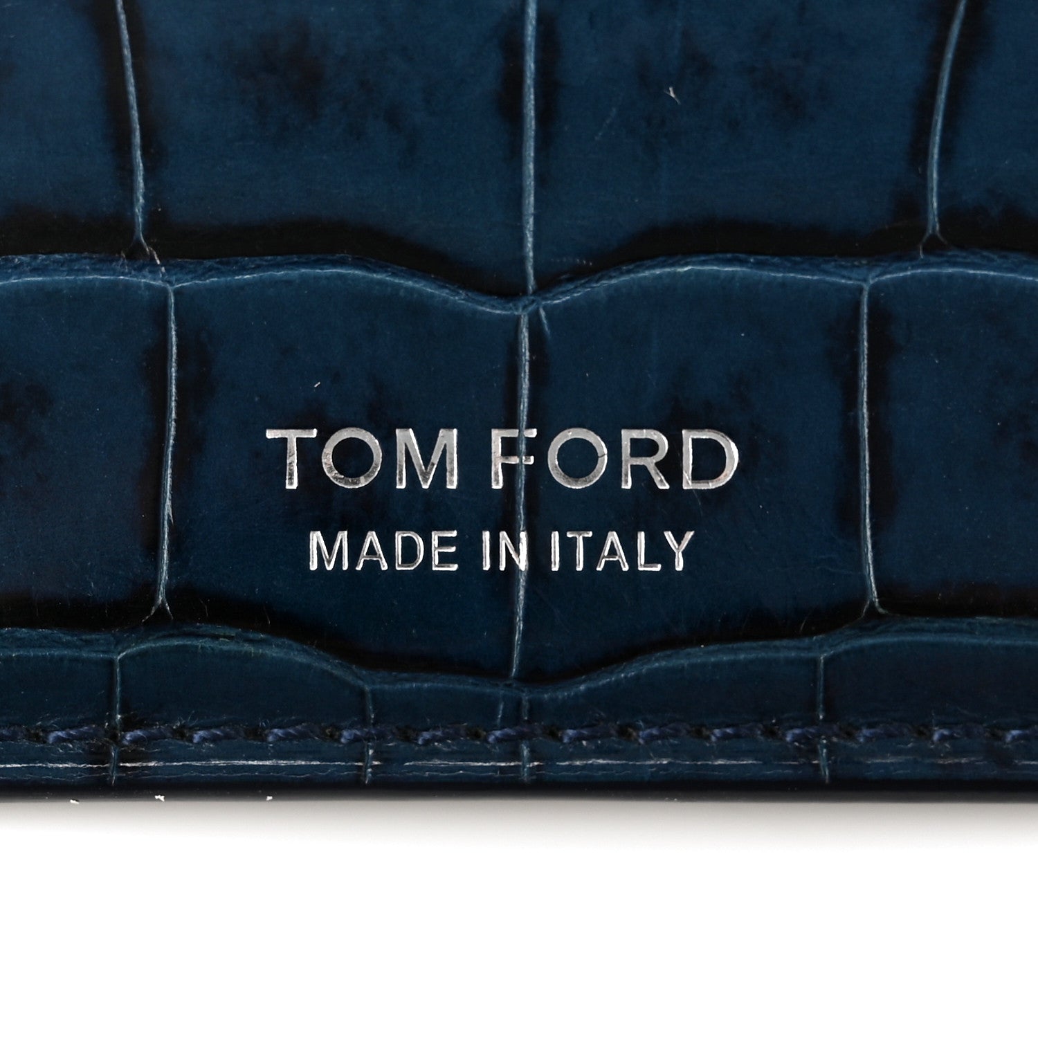 Tom Ford Alligator Card Holder Blue 6 of 8