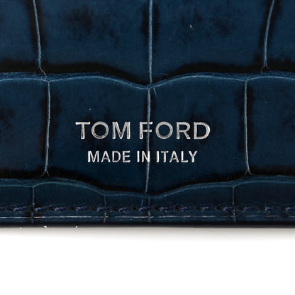 Tom Ford Alligator Card Holder Blue 6 of 8