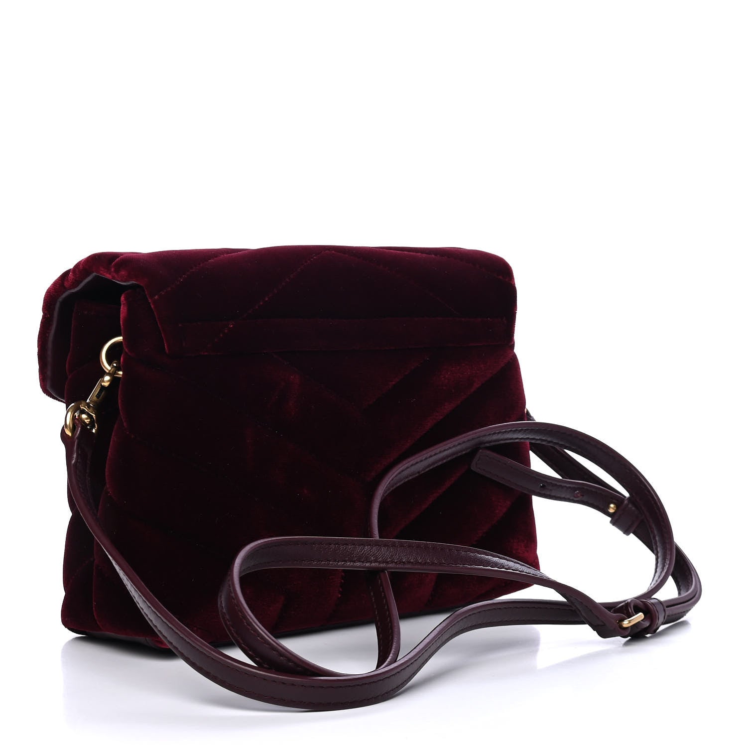 Saint Laurent Velvet Y Quilted Monogram Toy Loulou Crossbody Bag French Burgundy 2 of 4