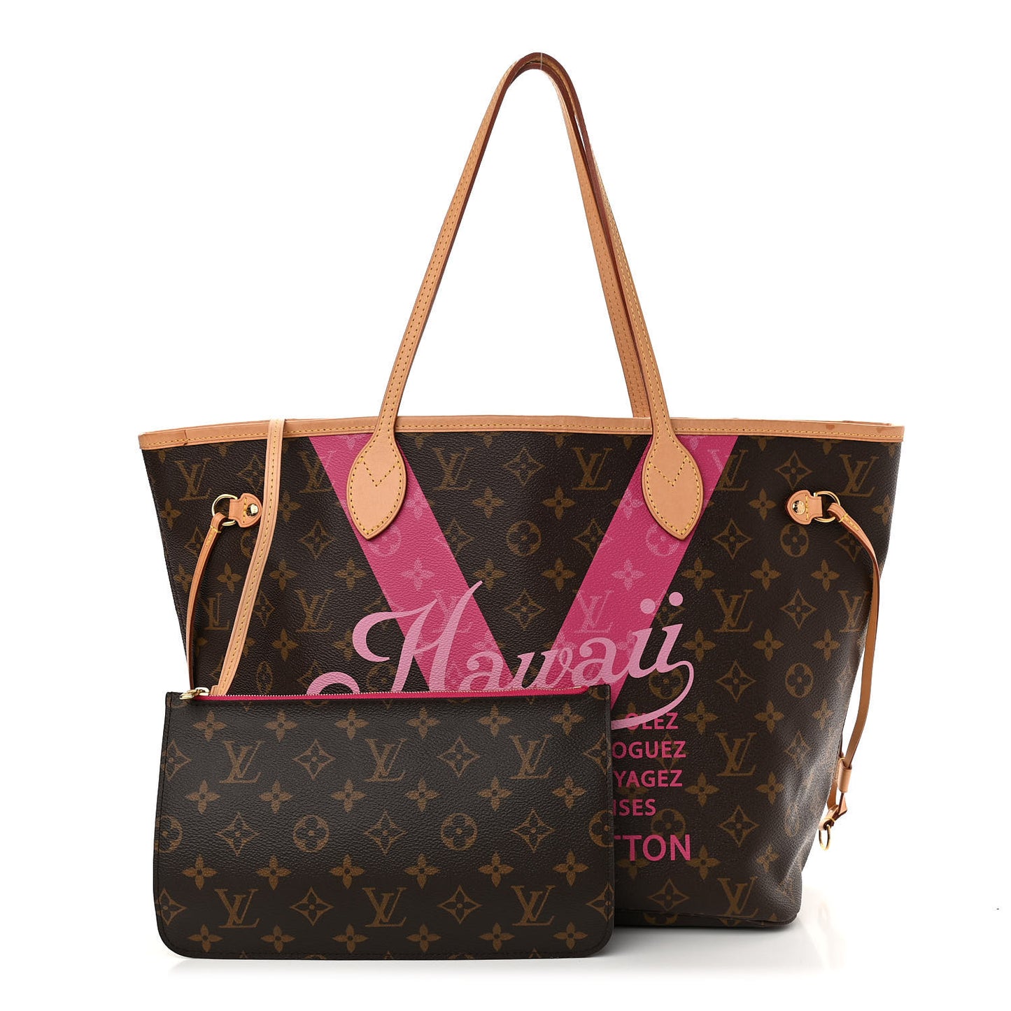 Monogram Hawaii V Neverfull MM Hot Pink