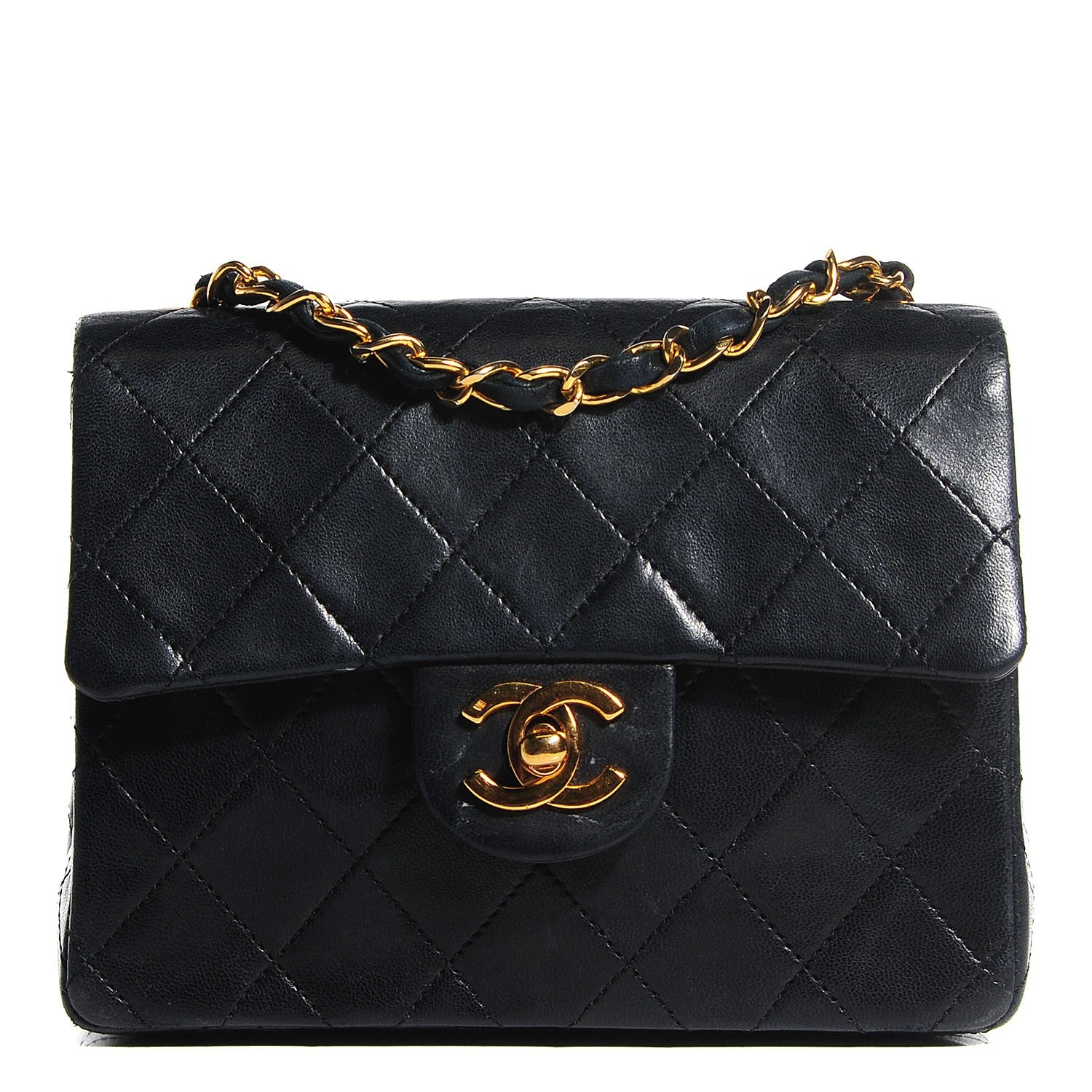 Chanel Lambskin Quilted Mini Square Flap Black 1 of 10