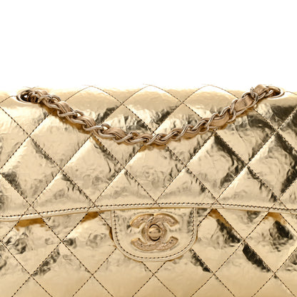 Chanel Hammered Metallic Calfskin Quilted Small Double Flap Gold 8 of 11