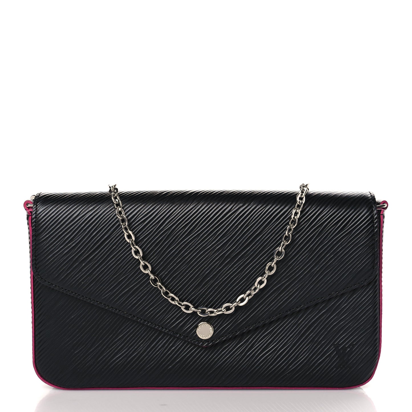 Epi Pochette Felicie Black Hot Pink