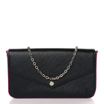Louis Vuitton Epi Pochette Felicie Black Hot Pink 1 of 9
