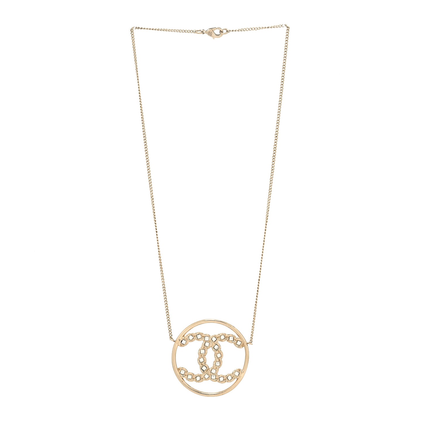 Baguette Crystal High Society CC Pendant Necklace Gold