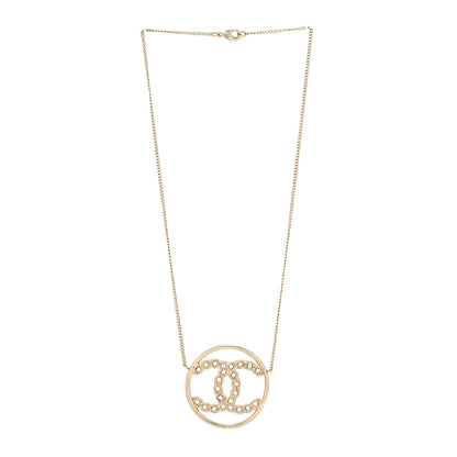 Chanel Baguette Crystal High Society CC Pendant Necklace Gold 3 of 5
