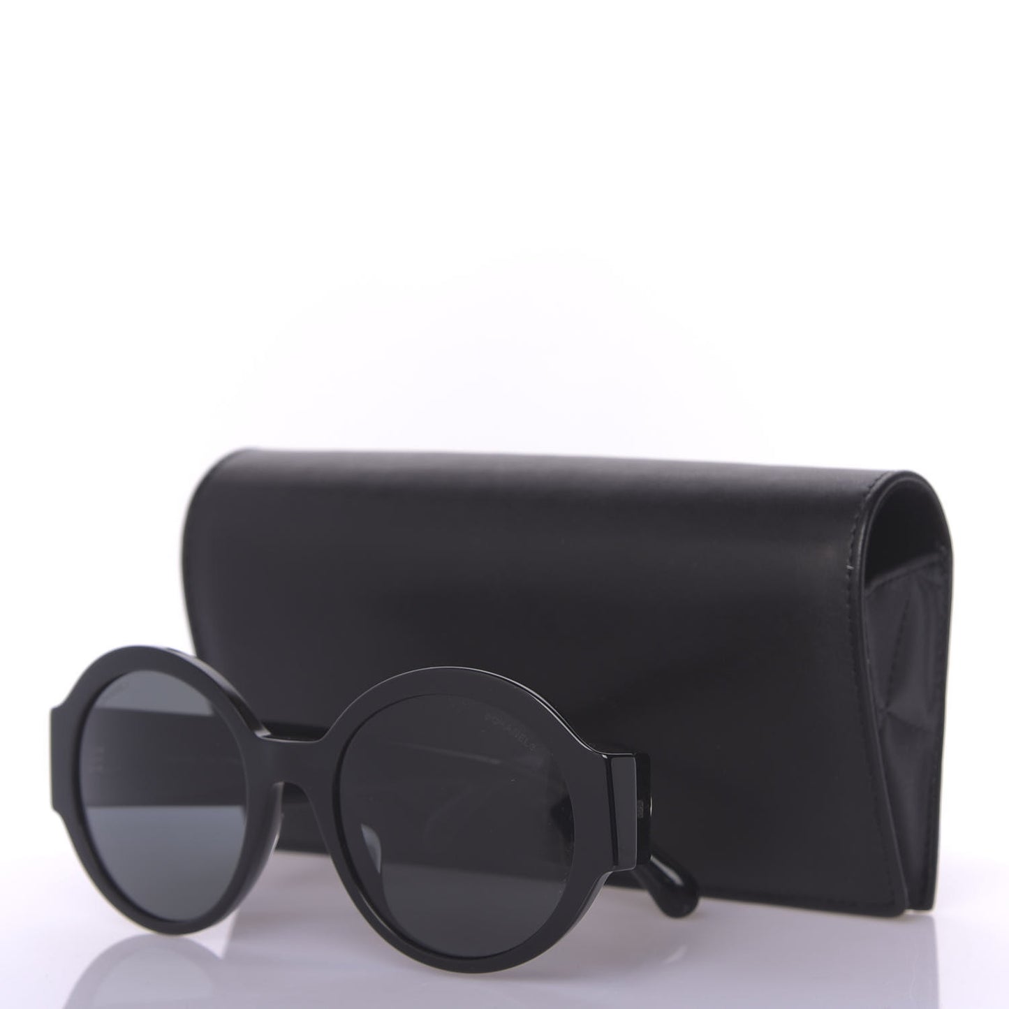 Acetate Polarized Round Sunglasses 5410 Black