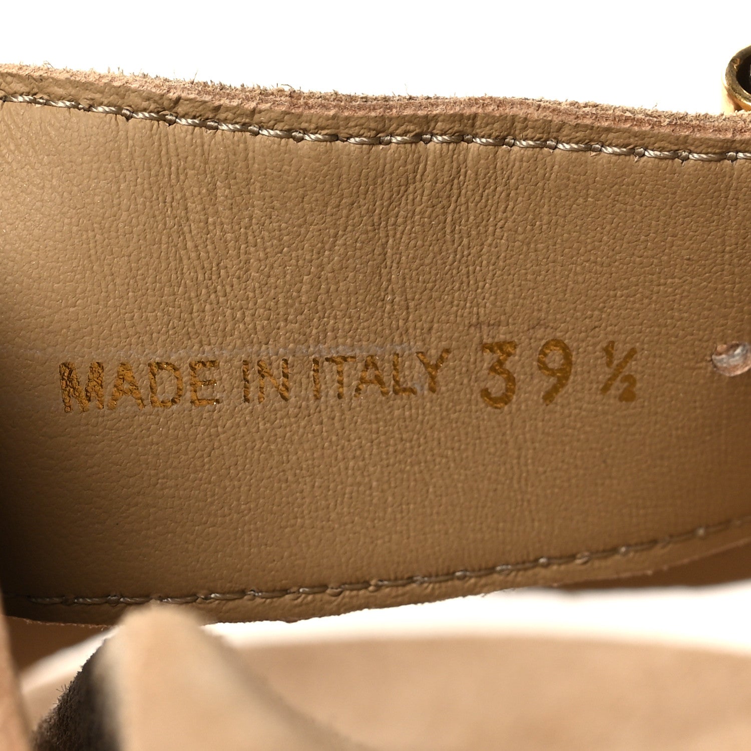 Prada Suede Buckle Slide Sandals 39.5 Ecru 6 of 8