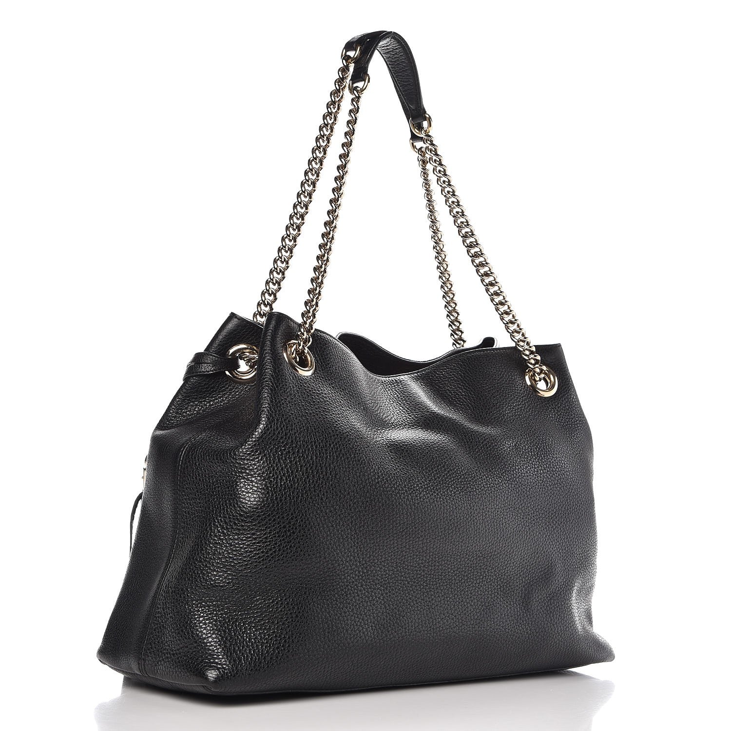 Gucci Pebbled Calfskin Medium Soho Chain Shoulder Bag Black 3 of 10