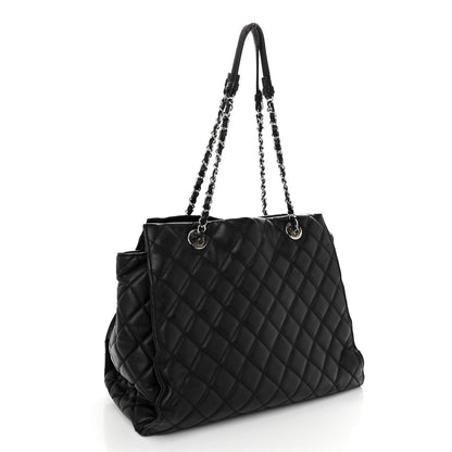 Chanel Calfskin Quilted Large Chic and Soft Shopping Tote Black 3 of 11