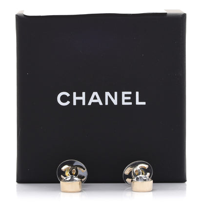 Chanel Crystal CC Tear Drop Earrings Gold 5 of 5