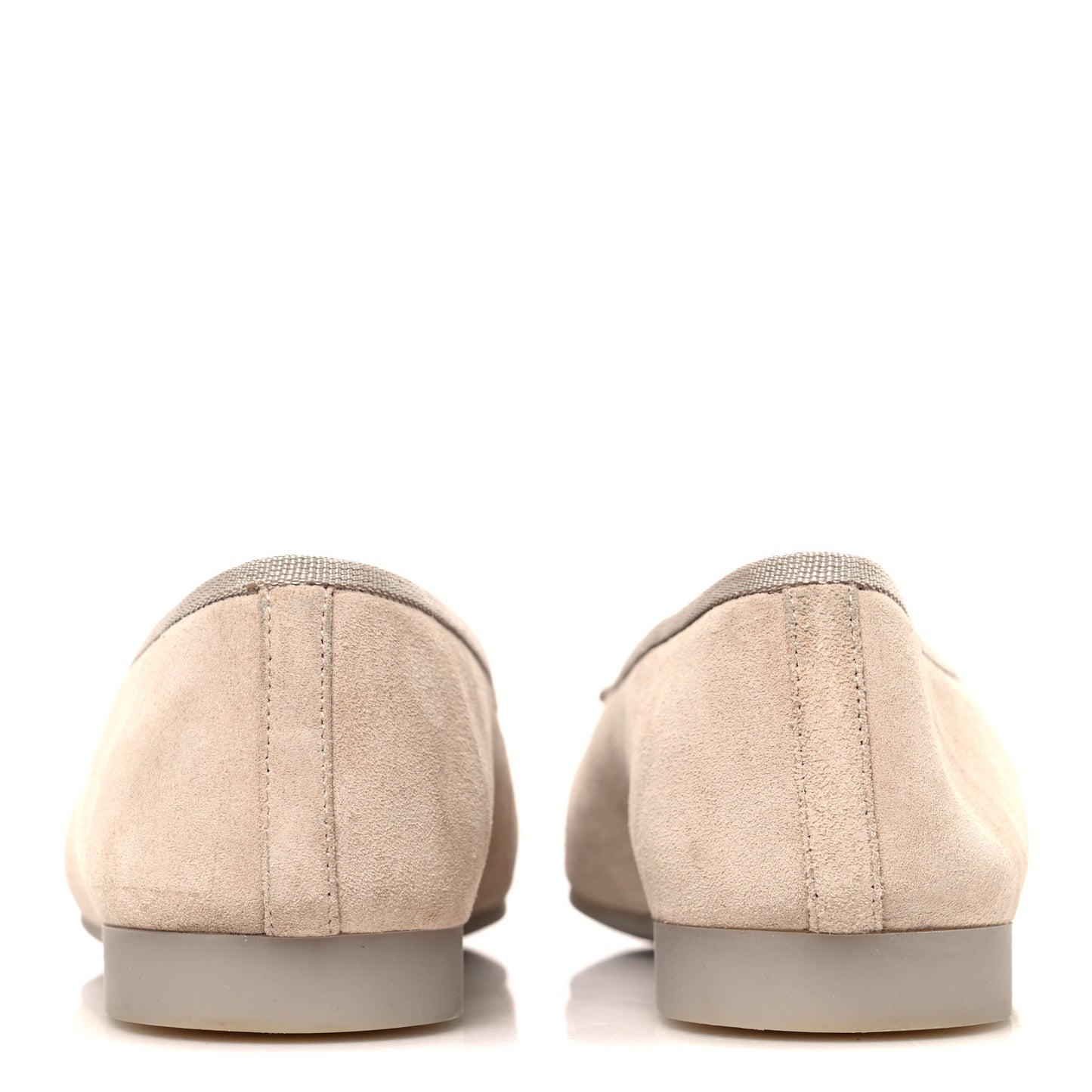 Suede Cap Toe CC Ballerina Flats 38.5 Beige Light Pink