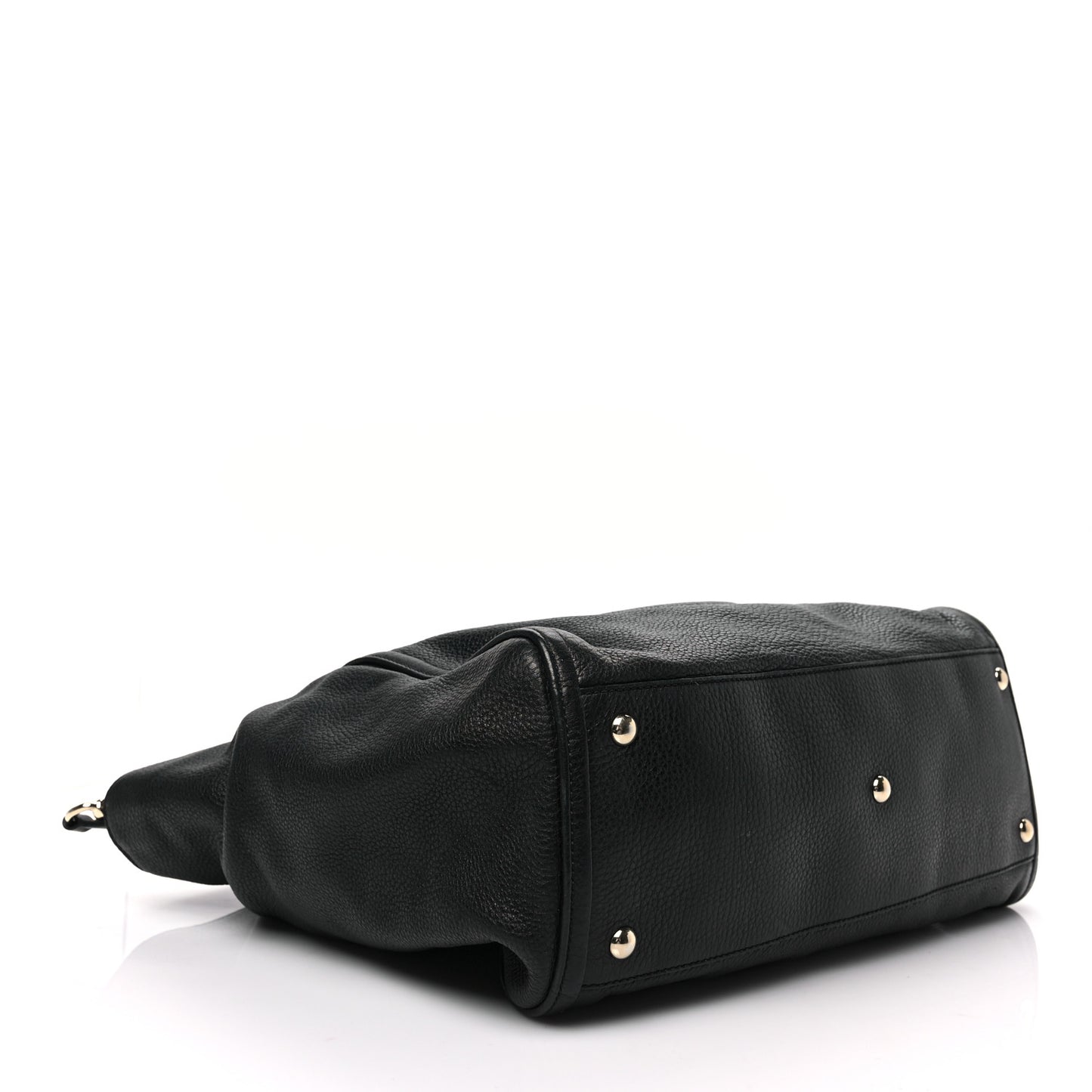 Pebbled Calfskin Medium Soho Shoulder Bag Black