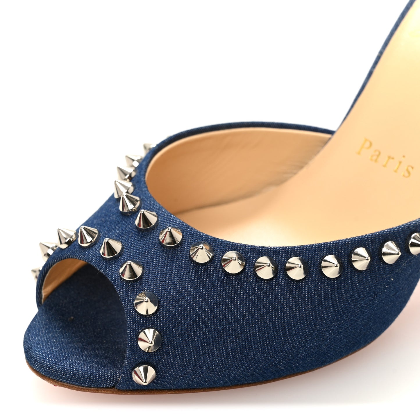 Denim Spikes Me Dolly 85mm Sandals 35.5 Blue