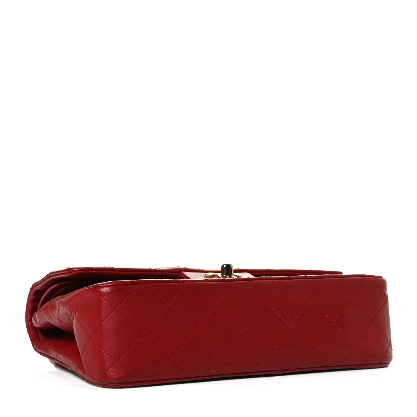 Lambskin Quilted Small Double Flap Red