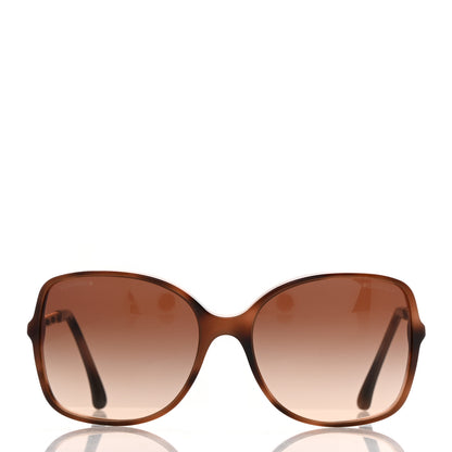 Chanel Acetate Metal Lambskin Chain Square Sunglasses 5210-Q Brown 2 of 10