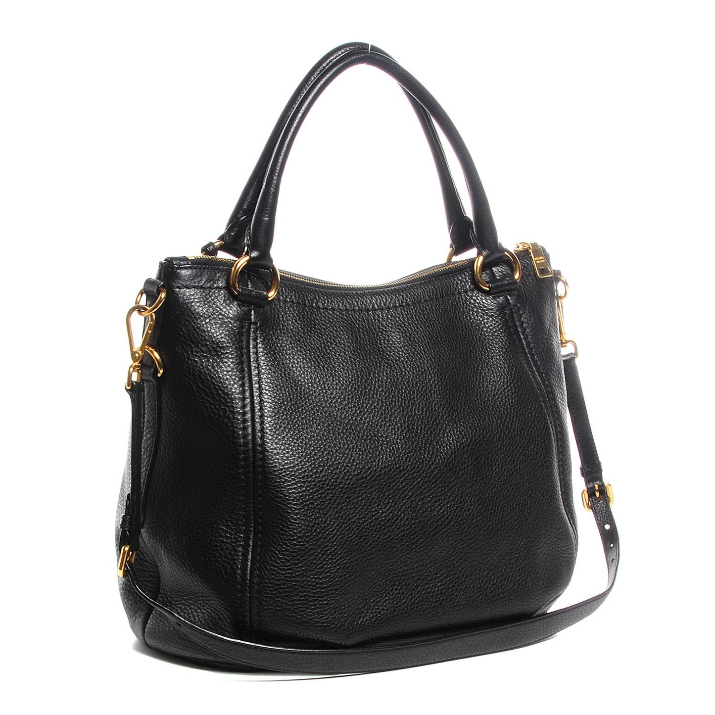 Vitello Daino Zip Tote Nero Black