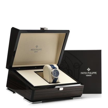 Patek Philippe 18K White Gold Alligator Diamond 33mm Complications Manual Winding Watch Blue 7121/200G-001 5 of 5