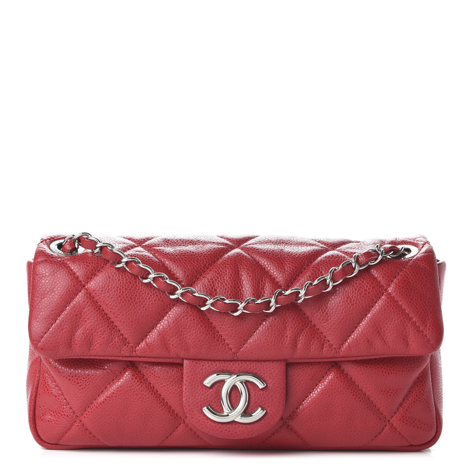 Chanel Glazed Caviar Quilted Small Nature Flap Bag Red 1 of 11