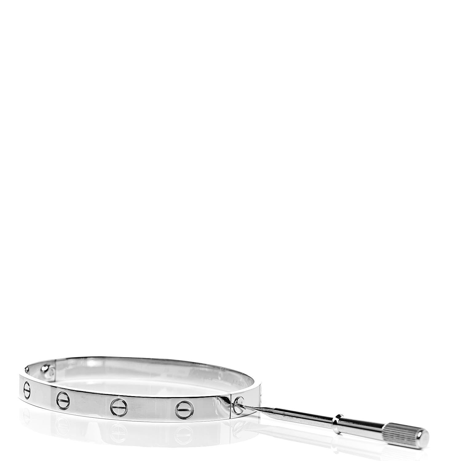 Cartier 18K White Gold LOVE Bracelet 19 4 of 6