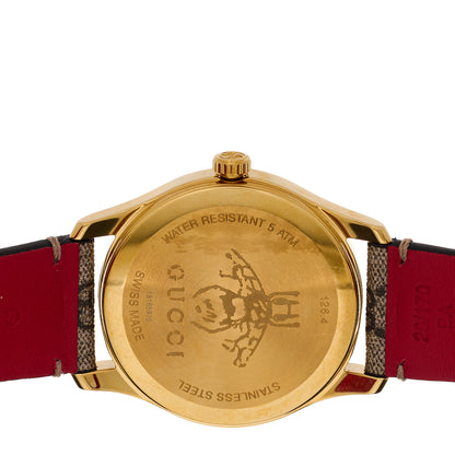 Gucci Stainless Steel Canvas 38mm G-Timeless Chinese Valentine's GG Apple Quartz Watch Brown 4 of 5