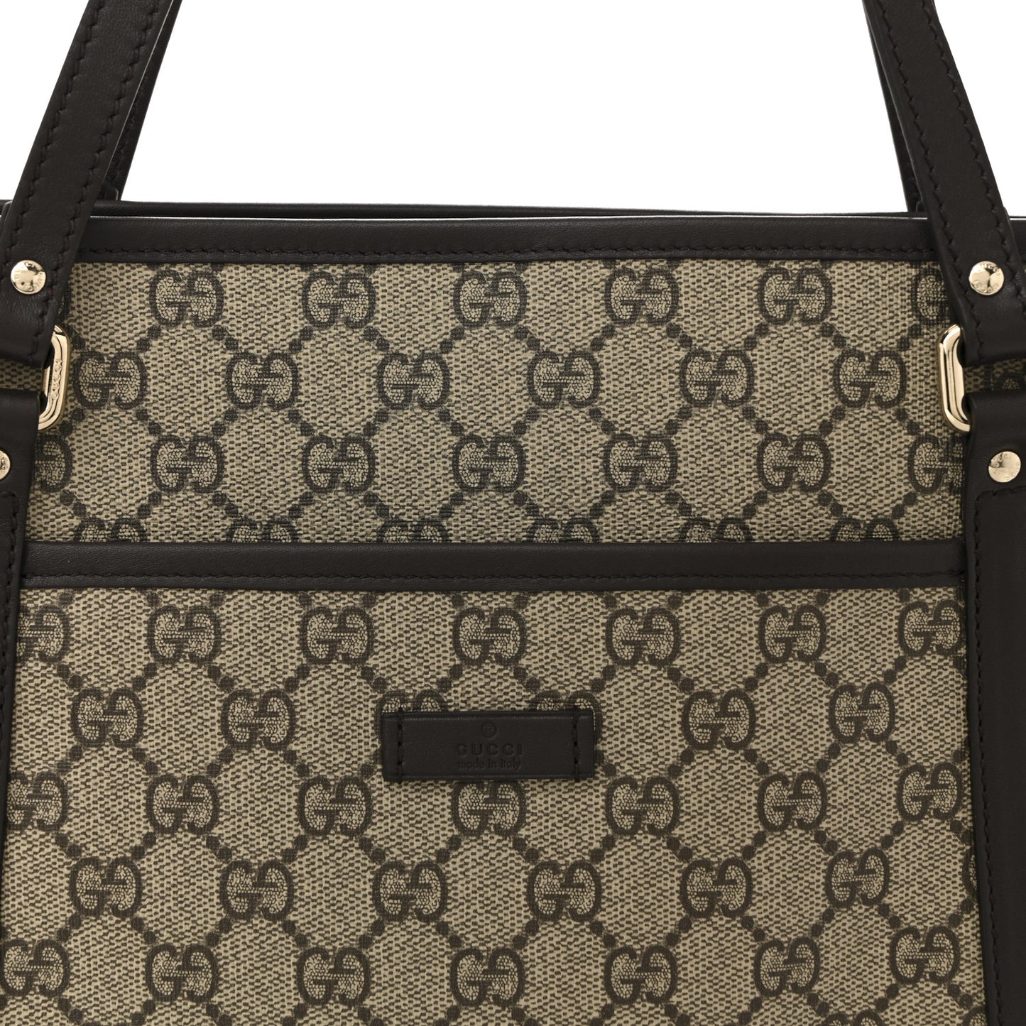 GG Supreme Monogram Medium Joy Tote Dark Brown