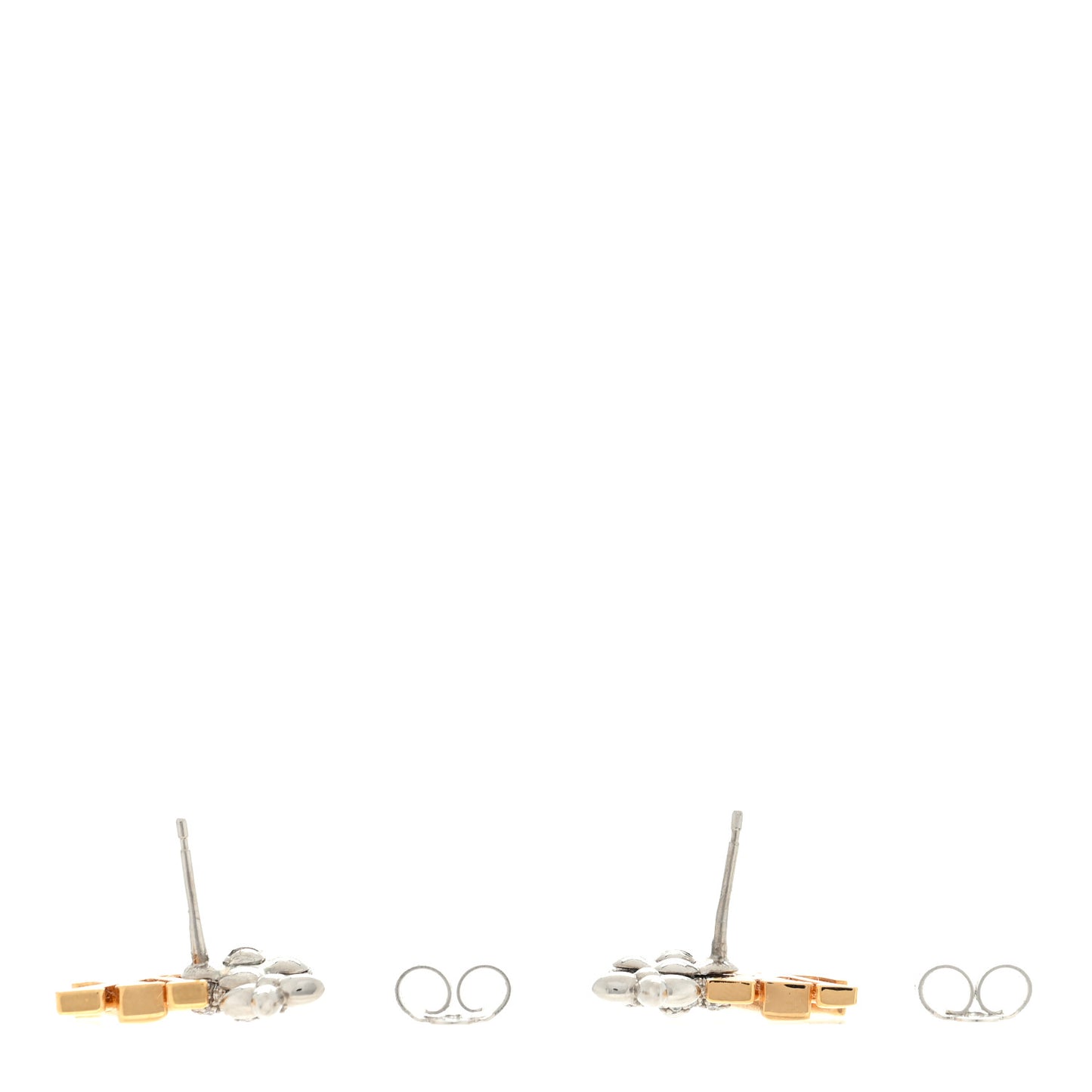 Metal Crystal LV Gram Earrings Gold