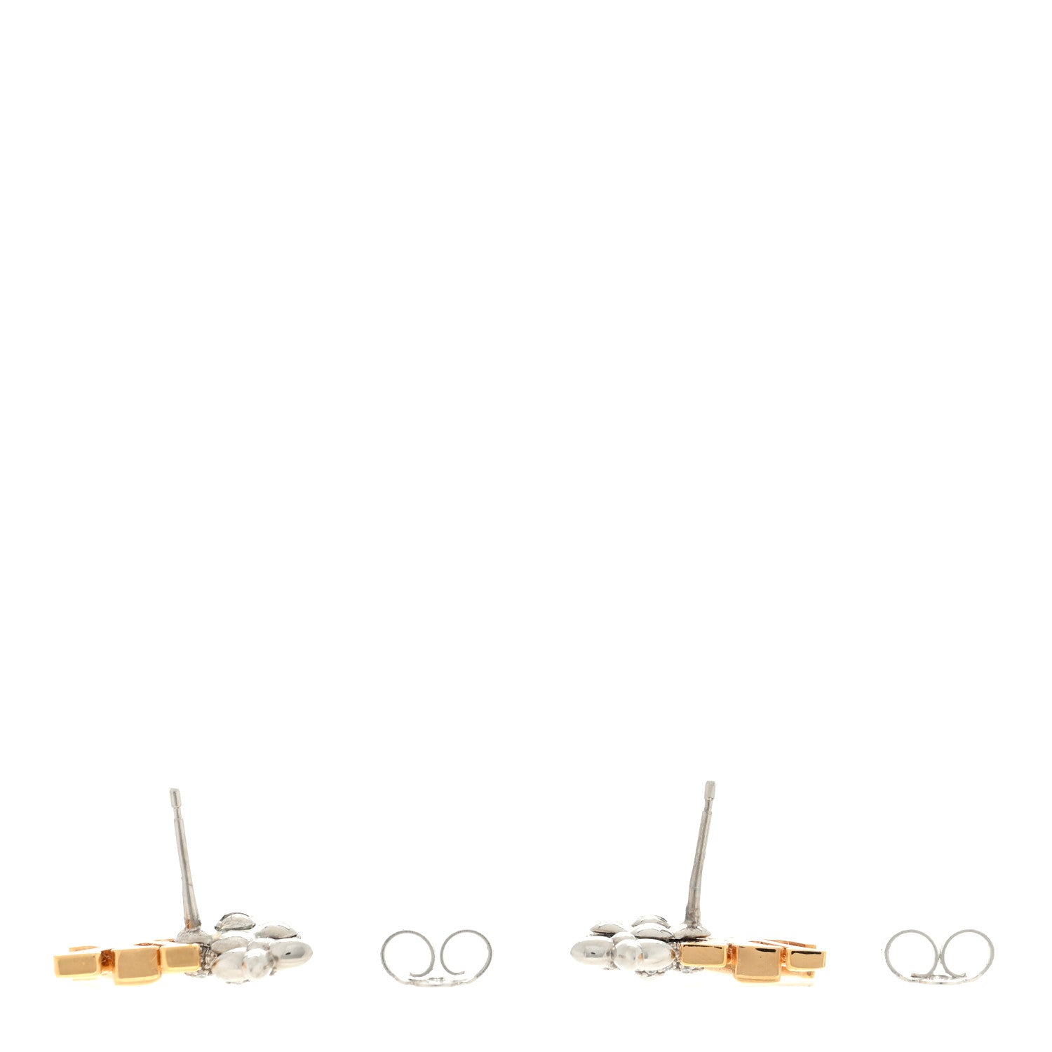 Louis Vuitton Metal Crystal LV Gram Earrings Gold 3 of 4