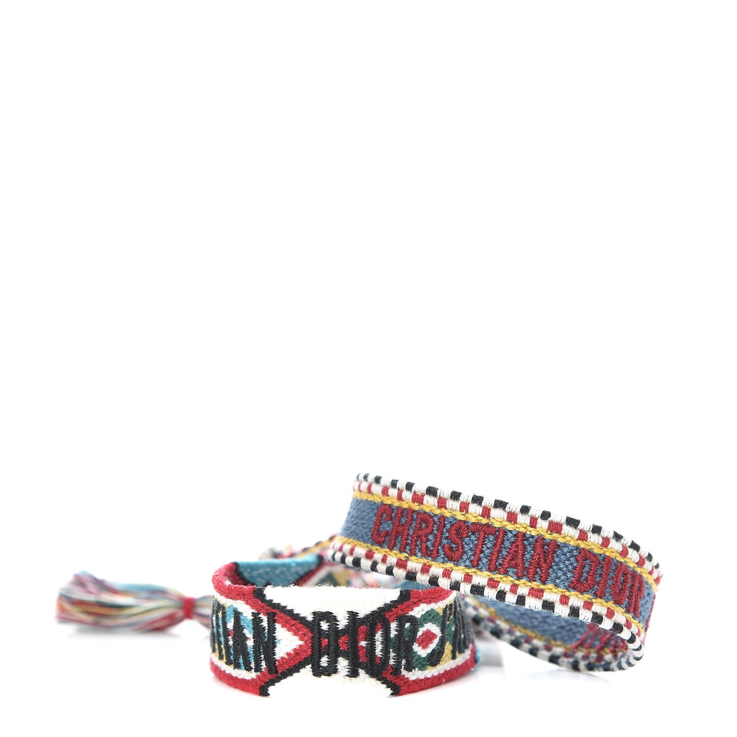 Christian Dior Woven Cotton J'Adior Friendship Bracelet Set Blue Multicolor 1 of 6
