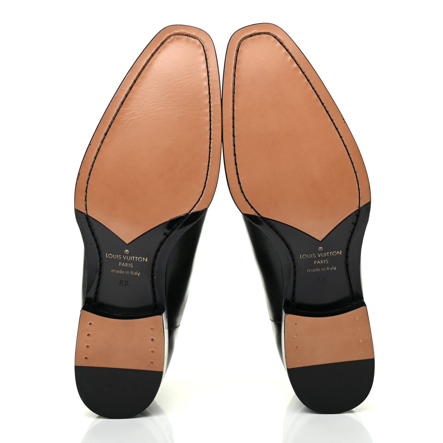 Hand Waxed Calfskin Mens LV Vendome Chelsea Boots 8.5 Black