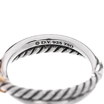 David Yurman Sterling Silver 18K Yellow Gold Petite X Crossover Ring 48 4.5 4 of 4