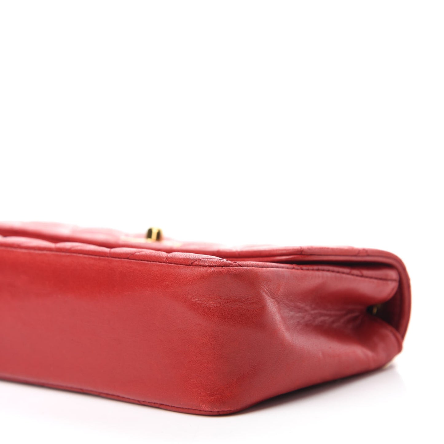 Lambskin Quilted Mini Rectangular Flap Red