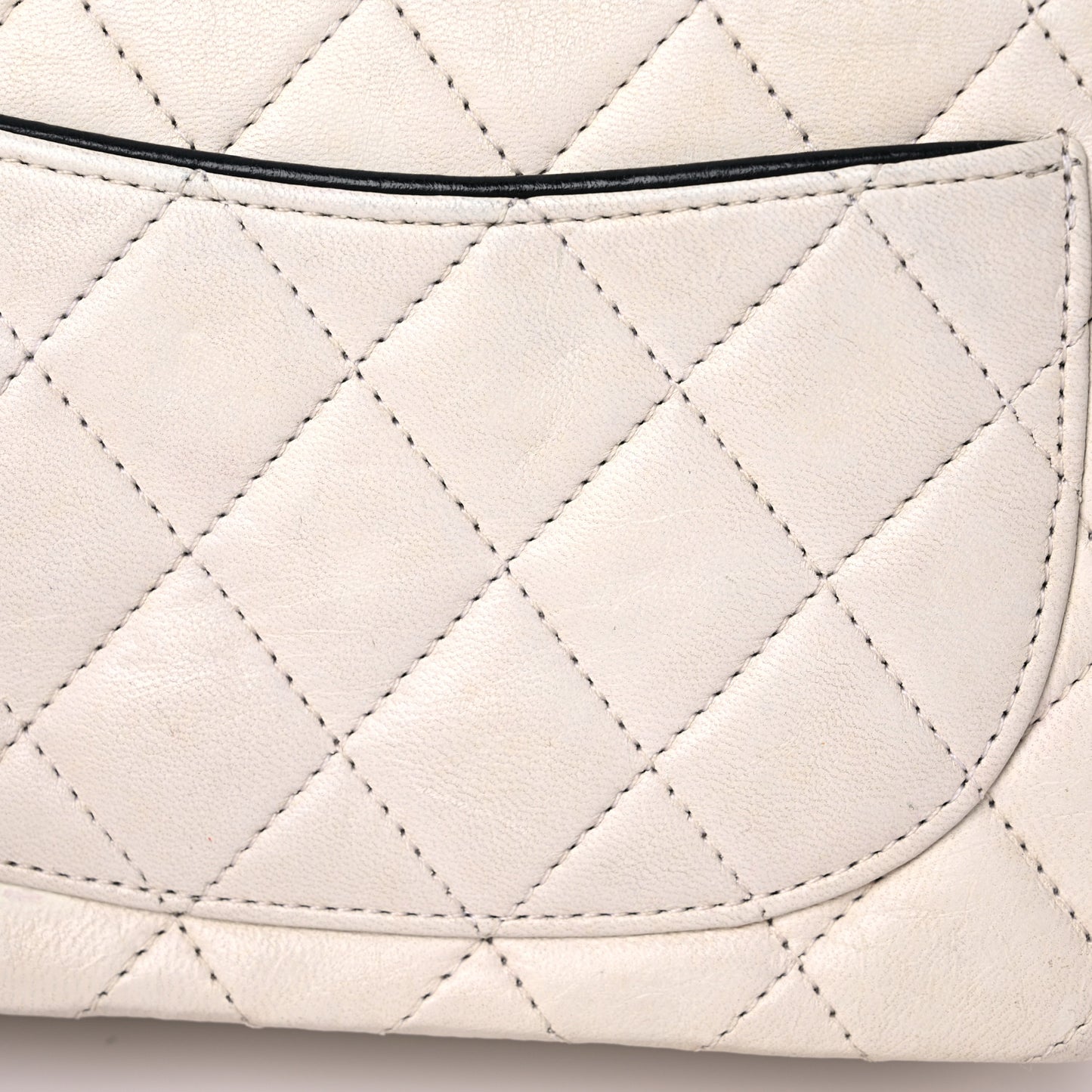 Lambskin Quilted Mini Square Flap White