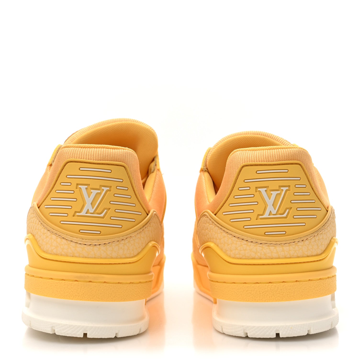 Louis Vuitton Grained Calfskin Womens LV Trainer Sneakers 39 Yellow 5 of 11