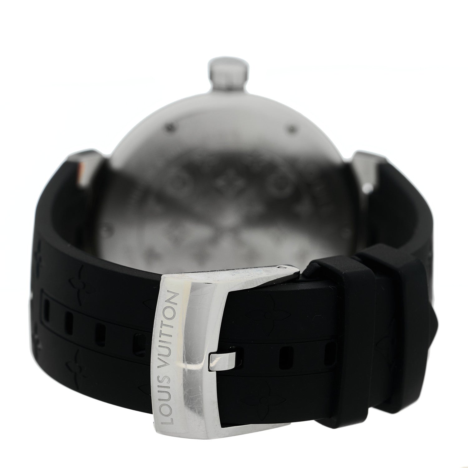 Louis Vuitton Stainless Steel Monogram 39mm Tambour Vernis Quartz Watch 3 of 8