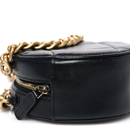 Chanel Lambskin Quilted Chanel 19 Round Clutch With Chain Black 9 of 10