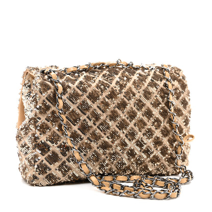 Chanel Sequin Quilted Medium Single Flap Gold 3 of 12