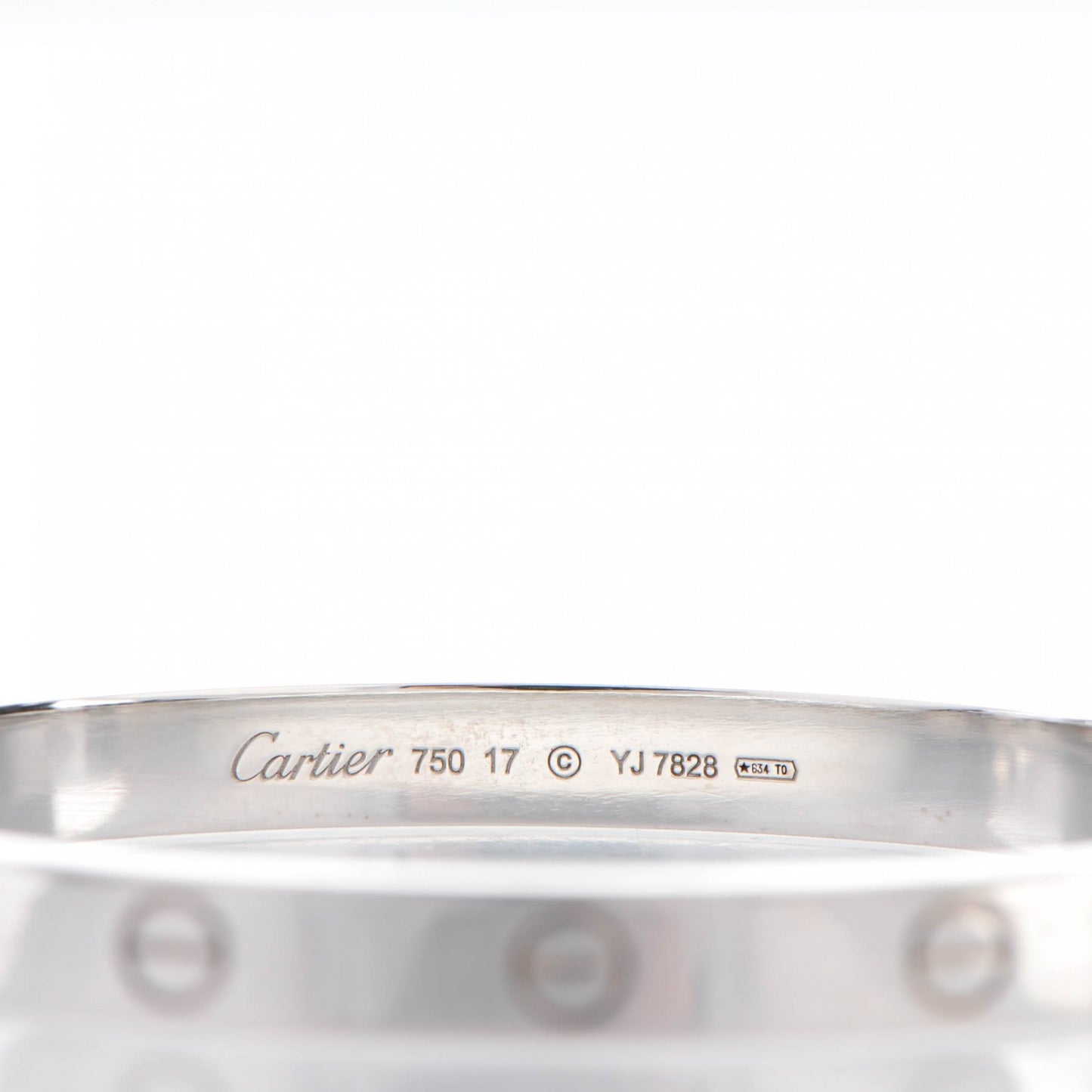 18K White Gold LOVE Bracelet 17