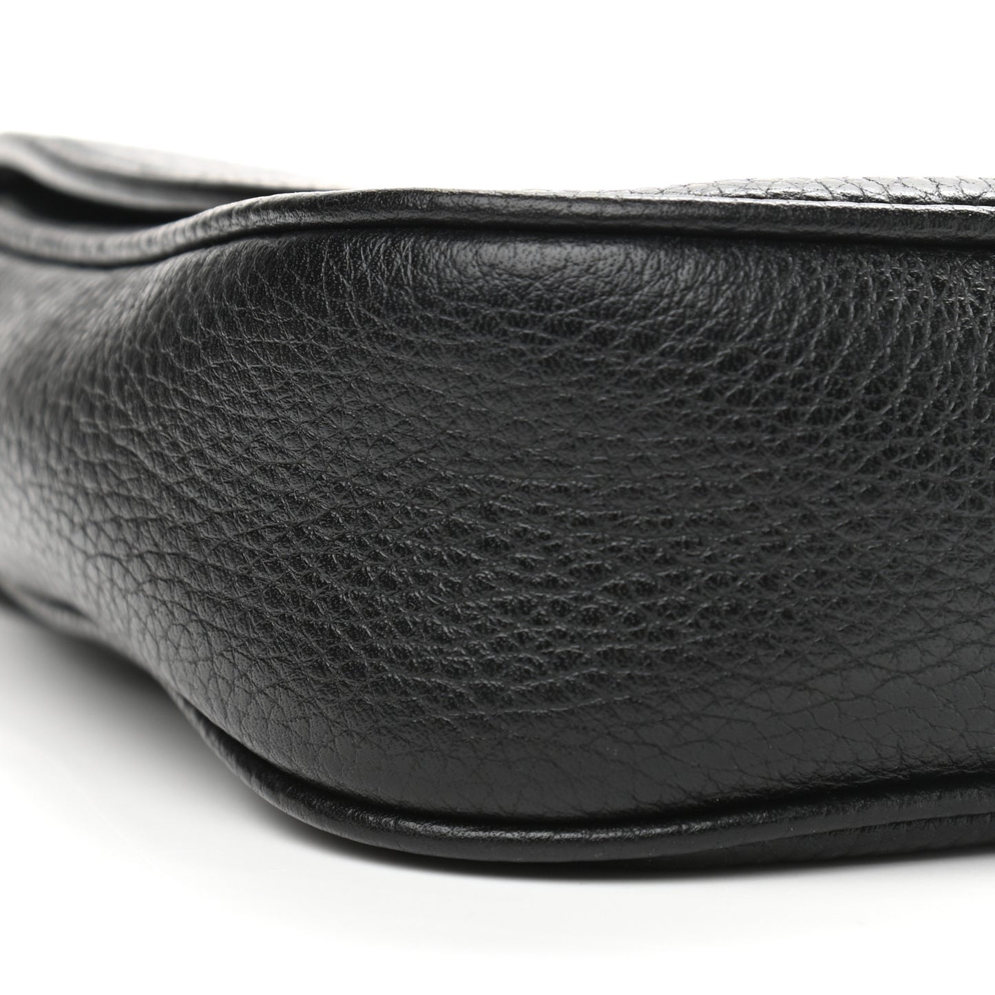 Pebbled Calfskin Medium Soho Flap Crossbody Black