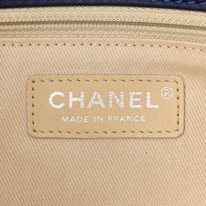 Chanel Calfskin Quilted Double Stitch Hamptons Clutch with Chain Blue 6 of 11