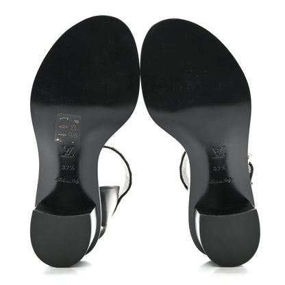 Louis Vuitton Calfskin Monogram Passenger Sandals 37.5 Black 5 of 10