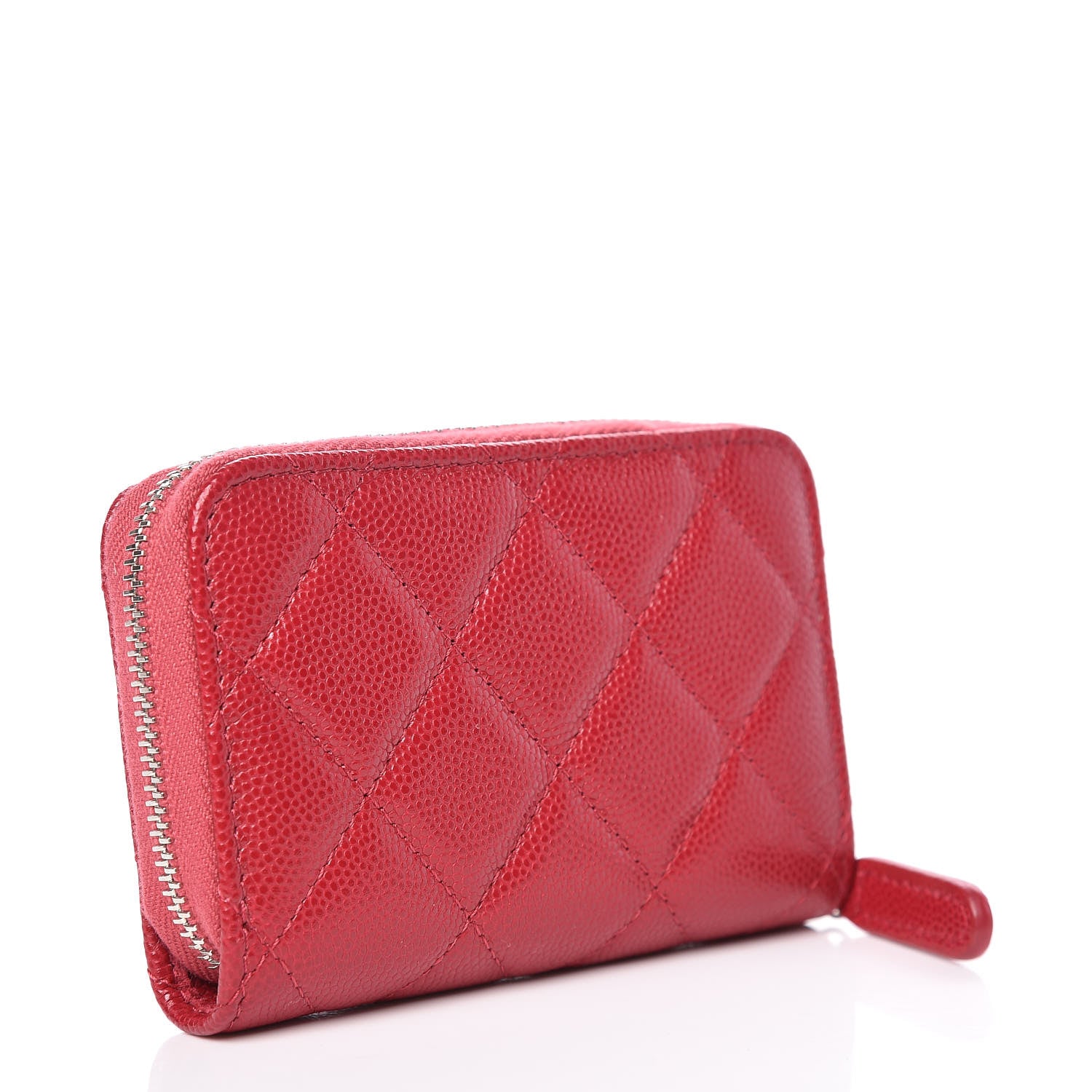 Chanel Caviar Quilted Zip Coin Purse Pink 3 of 8