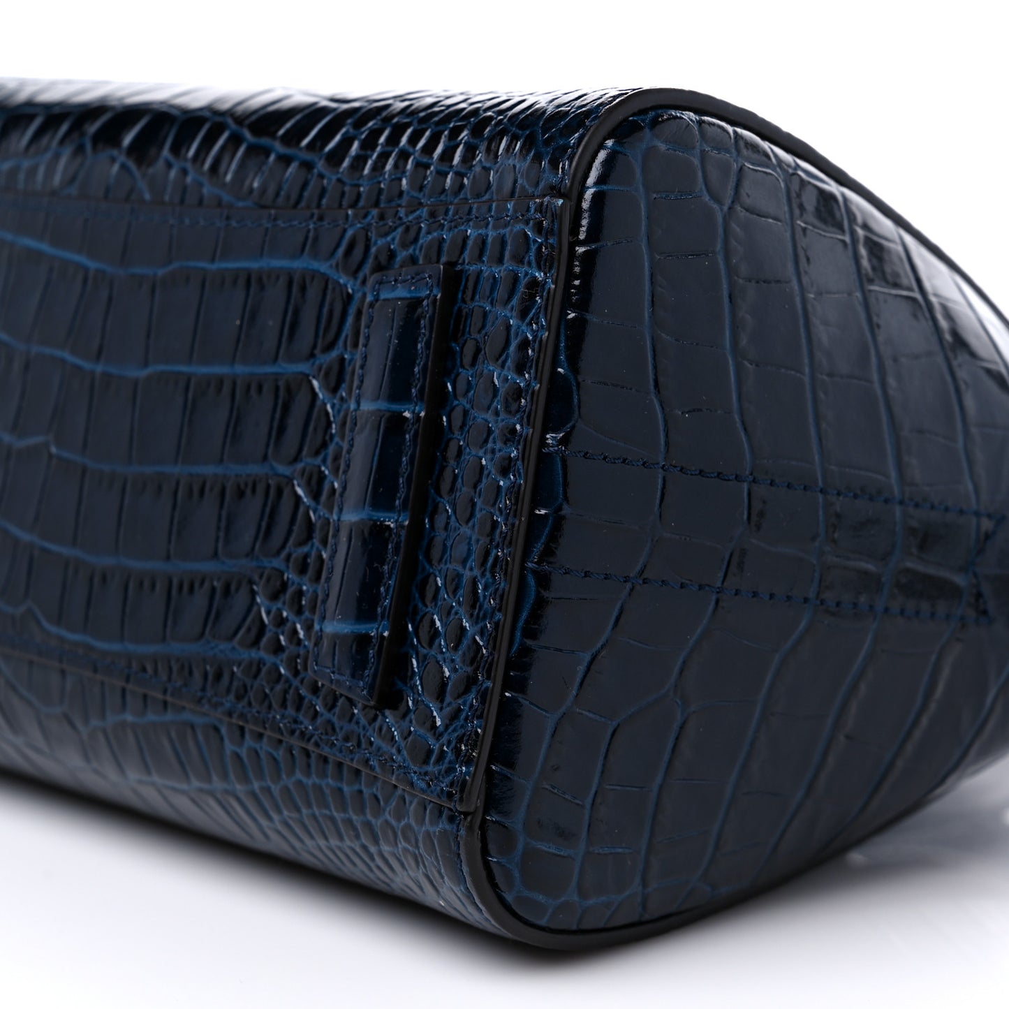 Calfskin Crocodile Embossed Mini Antigona Navy