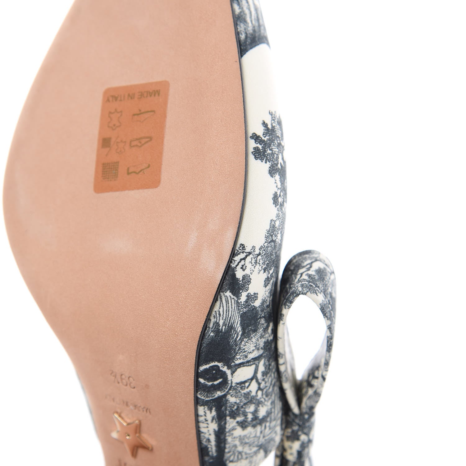 Christian Dior Toile De Jouy Sweet D Slingback Pumps 39.5 Off White Black 8 of 9