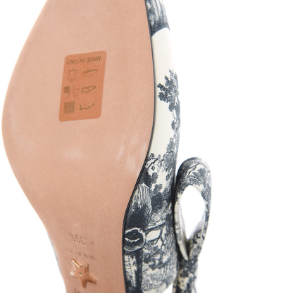 Christian Dior Toile De Jouy Sweet D Slingback Pumps 39.5 Off White Black 8 of 9