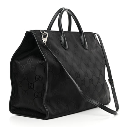 Gucci Econyl Nylon Monogram Large Off The Grid Tote Bag Black 3 of 12