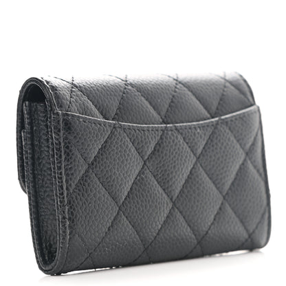 Chanel Caviar Quilted Flap Card Holder Wallet Black 3 of 9